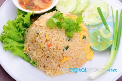 Fried Rice With Egg Stock Photo