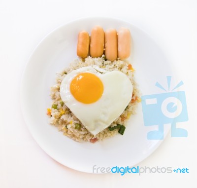 Fried Rice With Egg Stock Photo