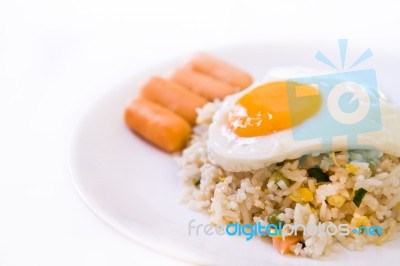 Fried Rice With Egg Stock Photo