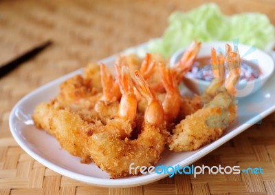 Fried Shrimp Stock Photo