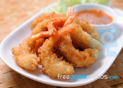 Fried Shrimp Stock Photo