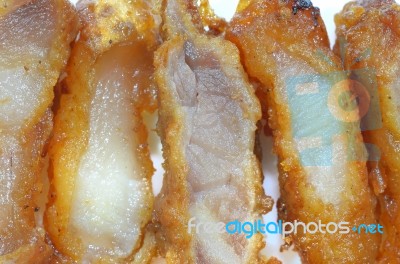 Fried Streaky Pork Stock Photo