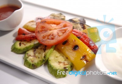 Fried Vegetables Stock Photo