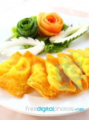 Fried Wonton Or Dumpling Stock Photo