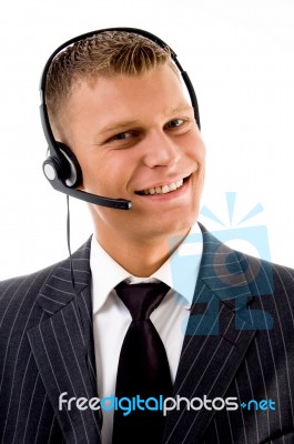 Friendly Customer Service Communicating Stock Photo