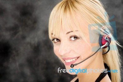 Friendly Telephone Operator Stock Photo