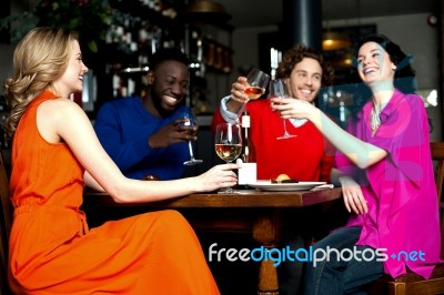 Friends Enjoying Party Stock Photo