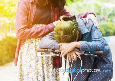 Friends Hugging And Giving Consolation  Stock Photo