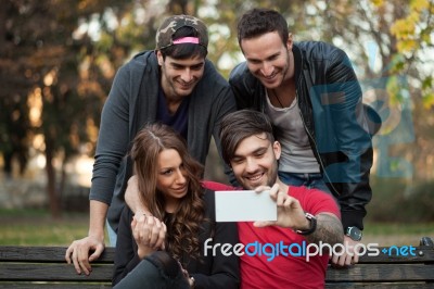 Friends In The City - Stock Photo