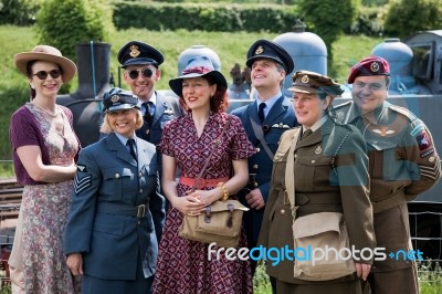 Friends Reunited 1940's Style Stock Photo