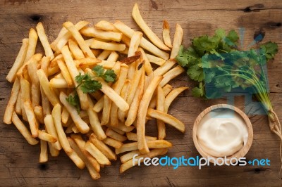 Fries French Sour Cream Herb Still Life Stock Photo