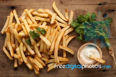 Fries French Sour Cream Herb Still Life Stock Photo