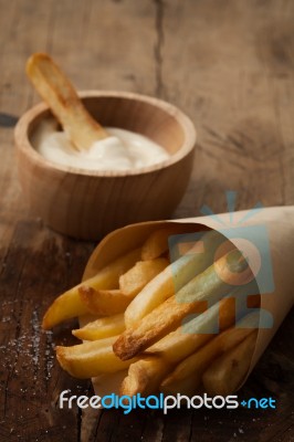 Fries French Sour Cream Still Life Stock Photo