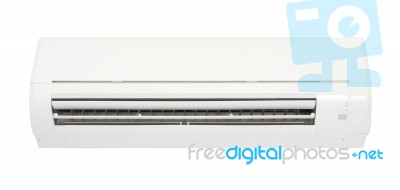 Front Air Conditioner Indoor Part On White Background Stock Photo