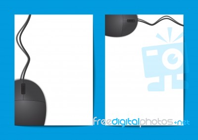 Front And Back Mouse Template Design Stock Image