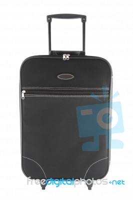 Front Black Travel Bag On White Background Stock Photo