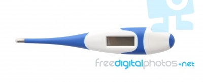 Front Digital Thermometer For Kid On White Background Stock Photo