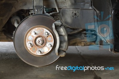 Front Disk Brake On Car Stock Photo