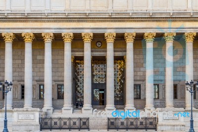 Front Of A French Court House Stock Photo