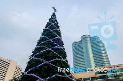 Front Of Central World With Festival And Christmas Decoration Stock Photo