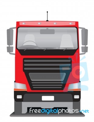 Front View Of Cargo Truck  Stock Image