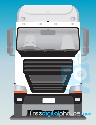 Front View Of Cargo Truck  Stock Image