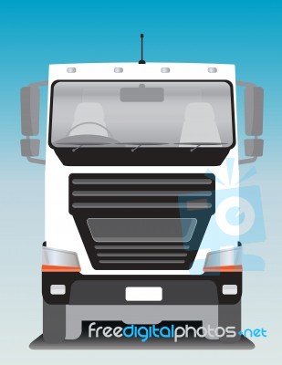 Front View Of Cargo Truck  Stock Image