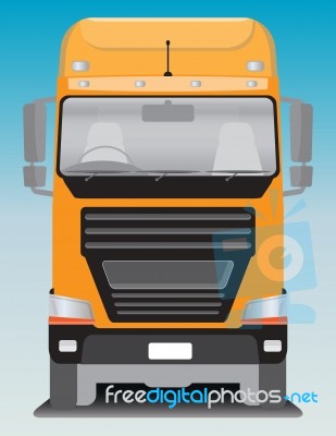 Front View Of Cargo Truck  Stock Image