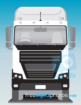 Front View Of Cargo Truck  Illustration Stock Image