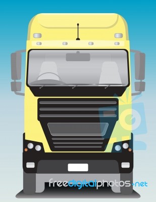 Front View Of Cargo Truck  Illustration Stock Image