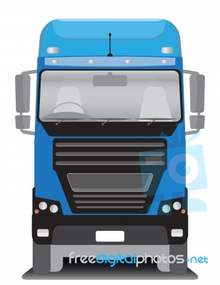 Front View Of Cargo Truck  Illustration Stock Image