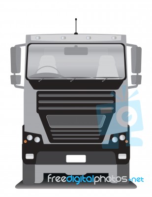 Front View Of Cargo Truck  Illustration Stock Image