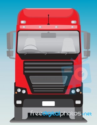 Front View Of Cargo Truck  Illustration Stock Image