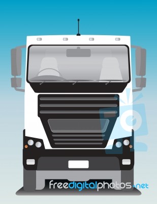 Front View Of Cargo Truck  Illustration Stock Image