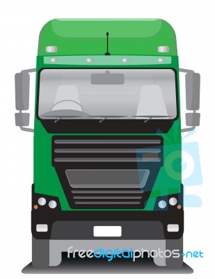 Front View Of Cargo Truck  Illustration Stock Image