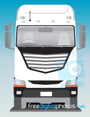 Front View Of Cargo Truck  Illustration Stock Image