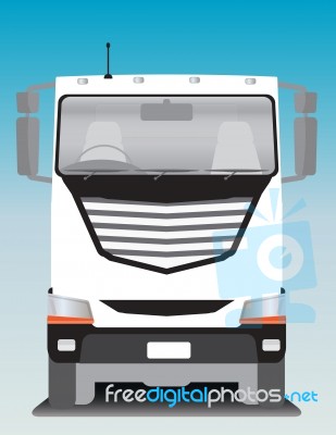 Front View Of Cargo Truck  Illustration Stock Image