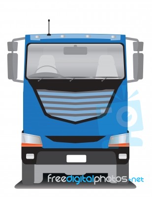 Front View Of Cargo Truck  Illustration Stock Image