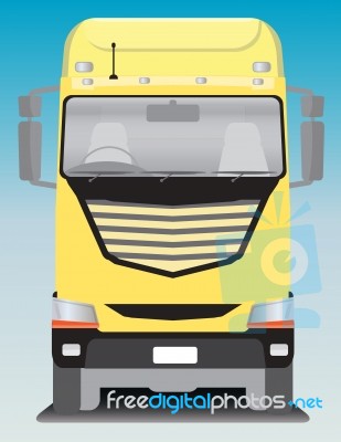 Front View Of Cargo Truck  Illustration Stock Image