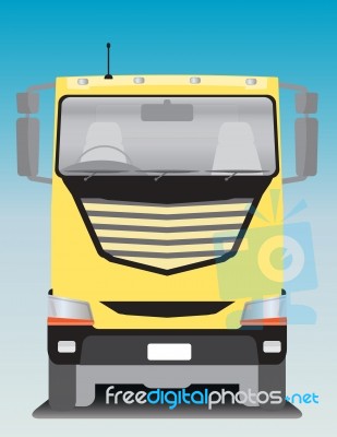 Front View Of Cargo Truck  Illustration Stock Image