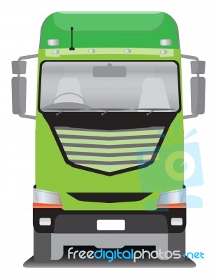 Front View Of Cargo Truck  Illustration Stock Image