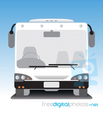 Front View Of Low Floor City Bus Stock Image