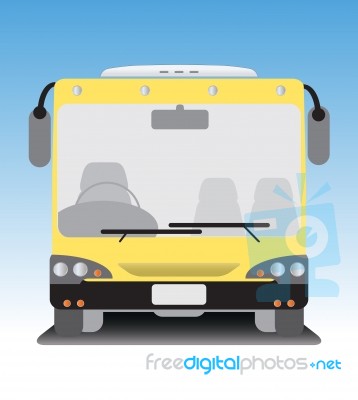 Front View Of Low Floor City Bus Stock Image