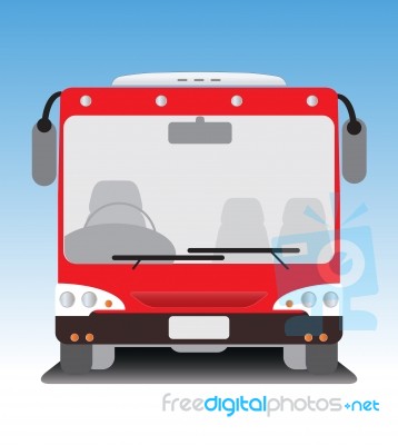 Front View Of Low Floor City Bus Stock Image