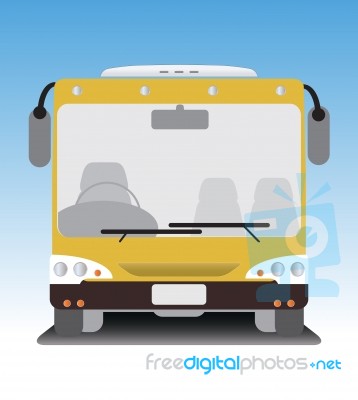 Front View Of Low Floor City Bus Stock Image