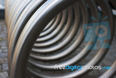 Front View Of Metal Spiral Stock Photo