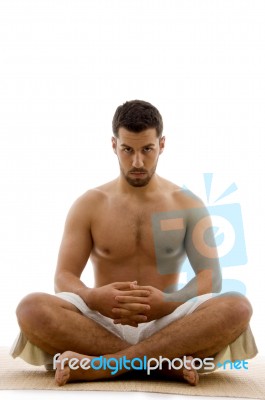 Front View Of Relaxing Male Stock Photo