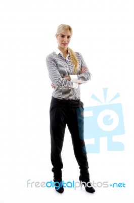 Front View Of Standing Executive Stock Photo