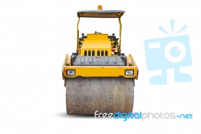 Front View Of The Steamroller Stock Photo