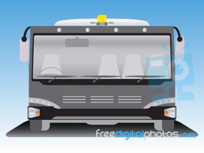 Front View Of Wide Body Airport Bus Stock Image